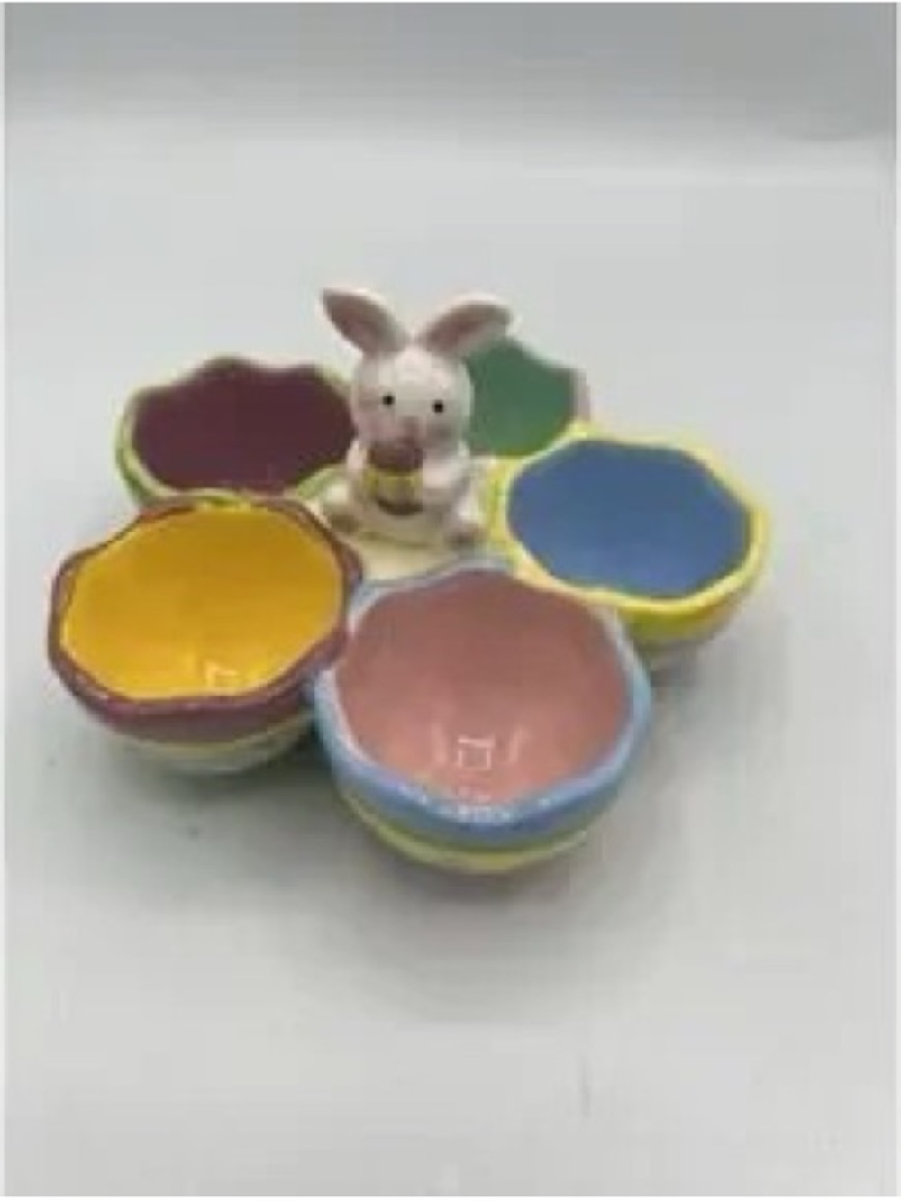Easter Bunny Ceramic Snack Tray in Multicolor